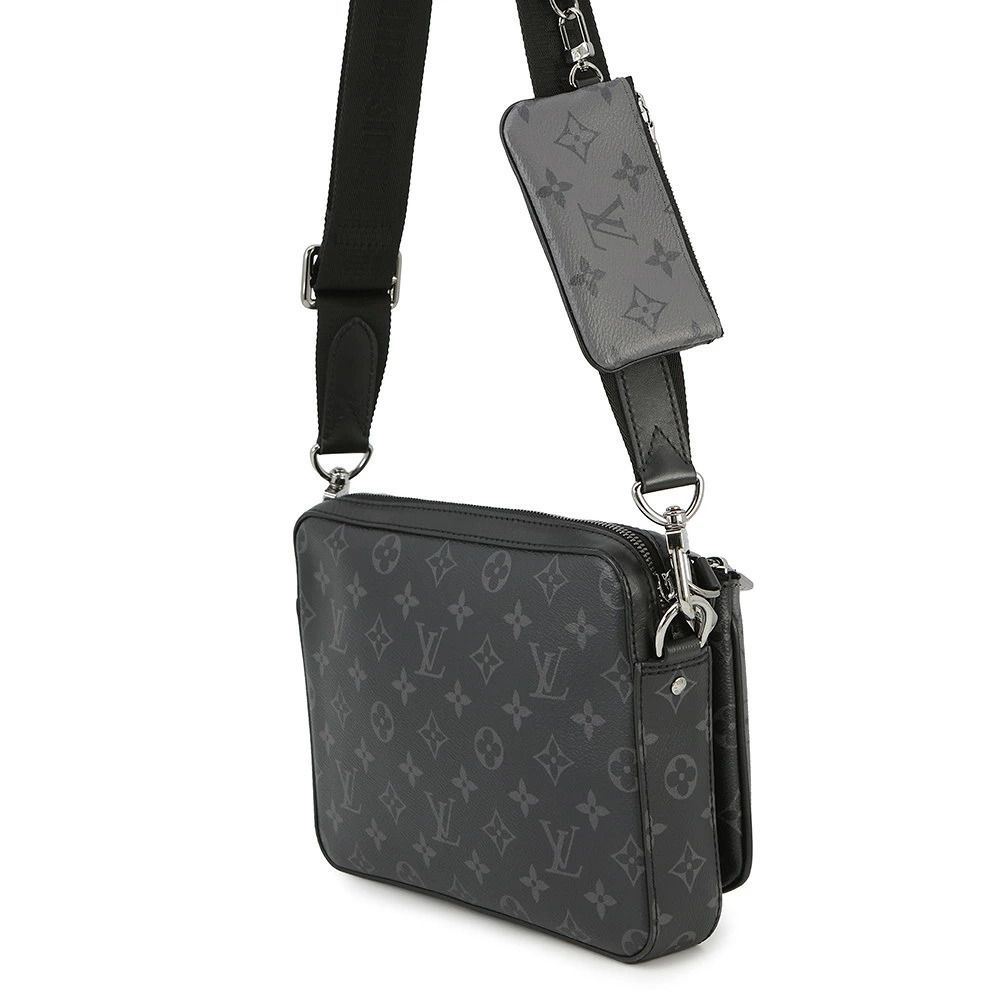 Louis Vuitton Black Shoulder Trio Monogram Bag Reverse Black Eclipse Messenger